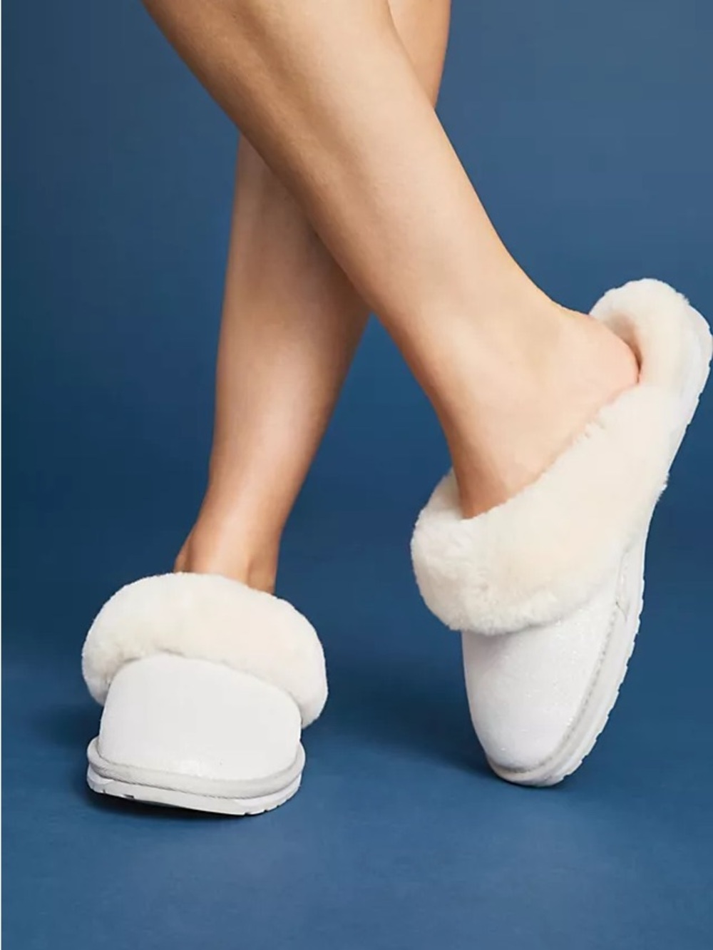 Cozy Faux Fur Lined Slip-On Slippers - Cream